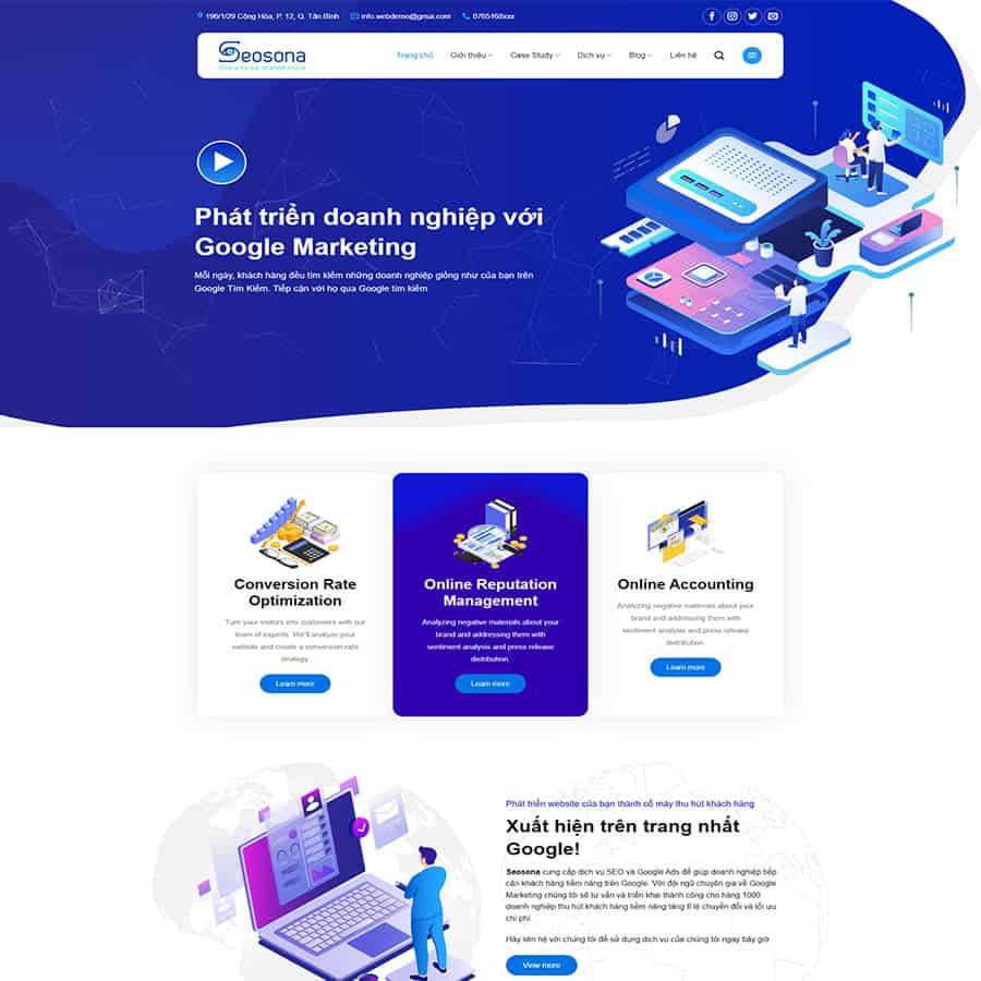 Theme WordPress công ty Agency, SEO website