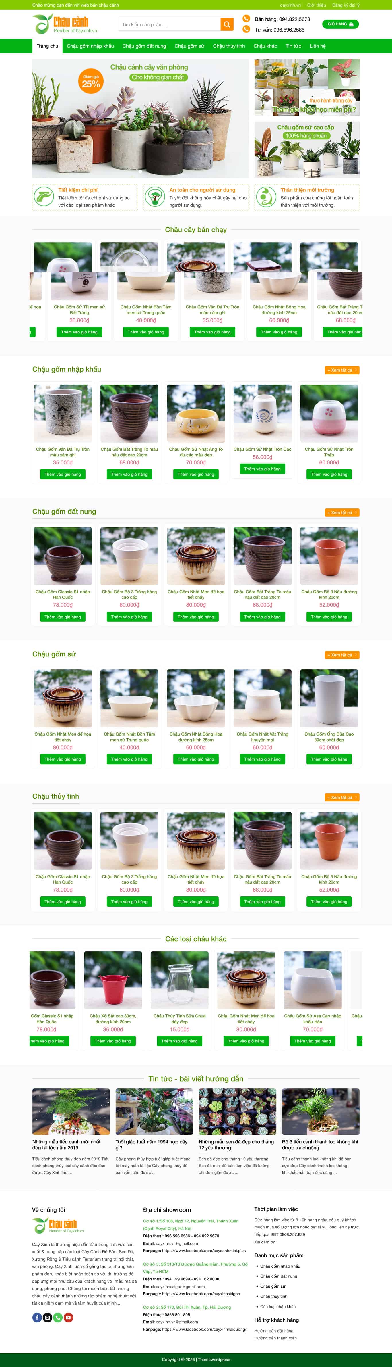 Theme wordpress bán chậu cây