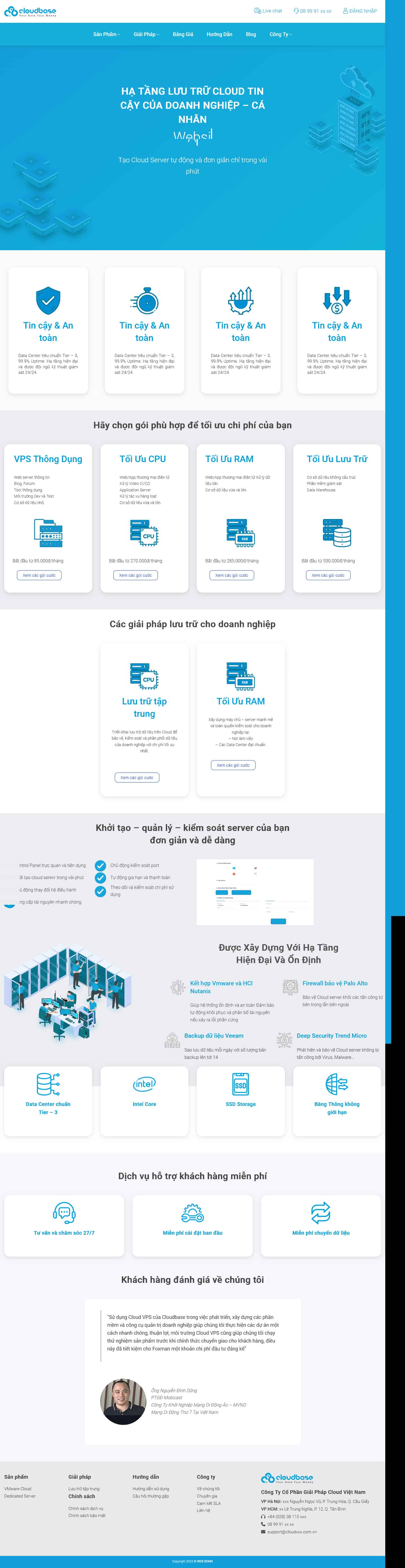 Theme wordpress bán hosting ,máy chủ vps