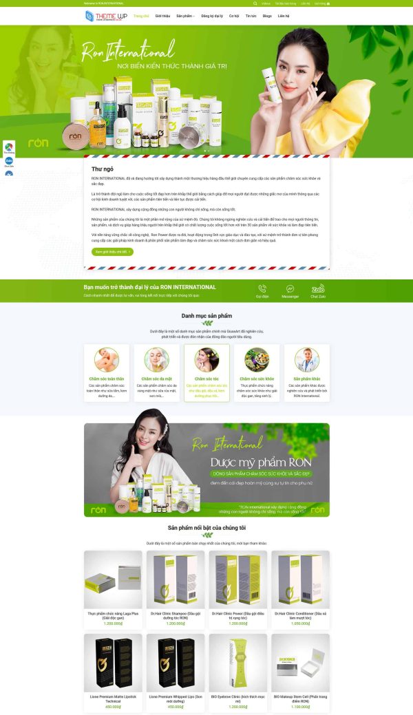 Theme wordpress shop mỹ phẩm