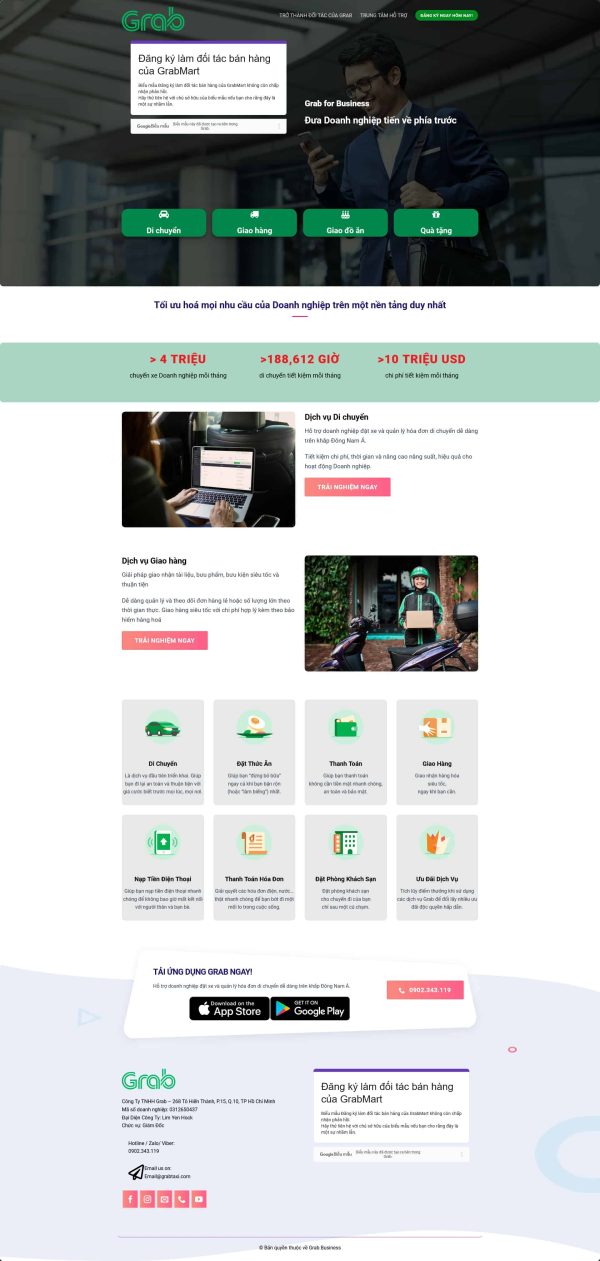 Theme wordpress dịch vụ grap