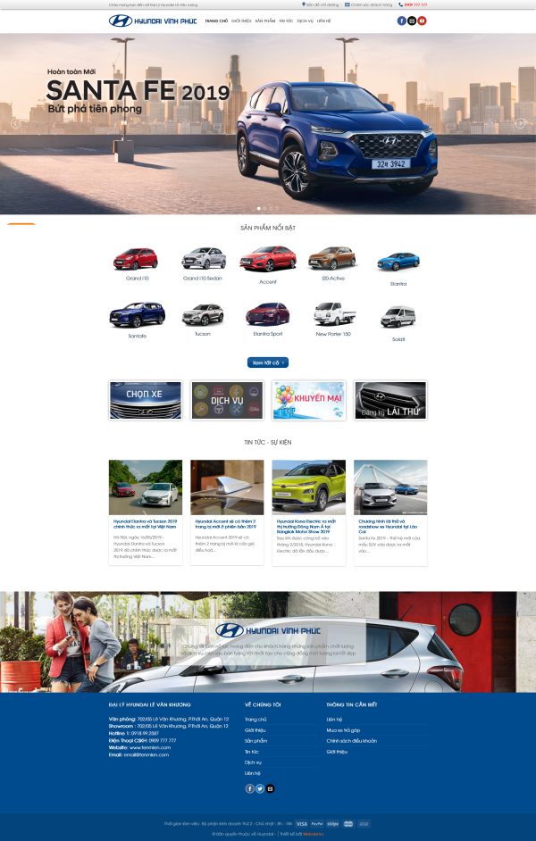 Theme wordpress bán xe hyundai 4