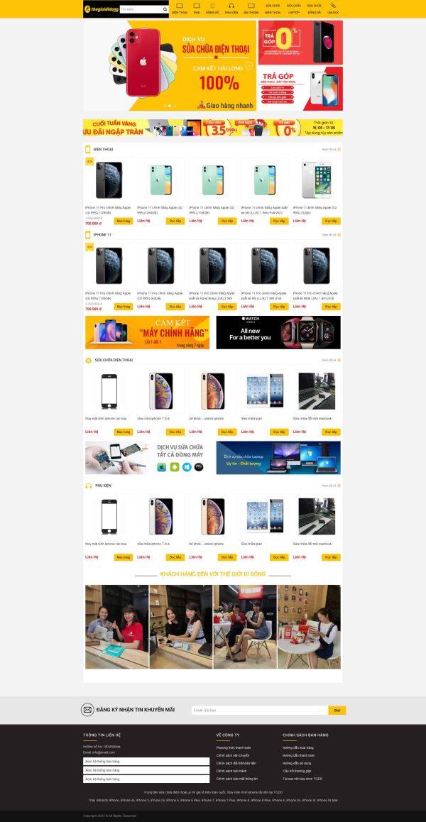 Theme wordpress shop bán điện thoại giống tgdd