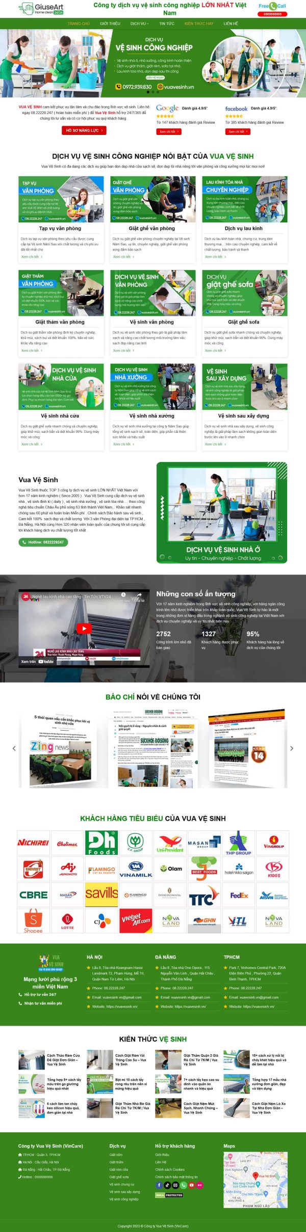 Theme wordpress vệ sinh công nghiệp